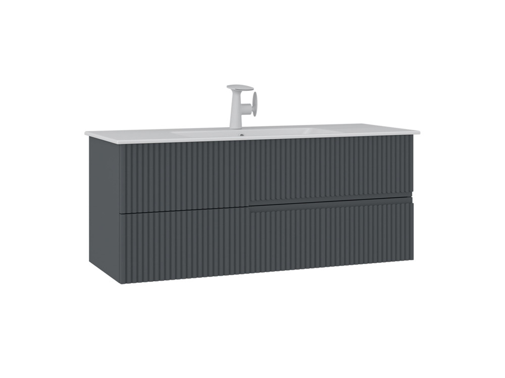 Meuble Vasque "Moonlight 120" - 121 x 51 x 51 cm - Matte Anthracite