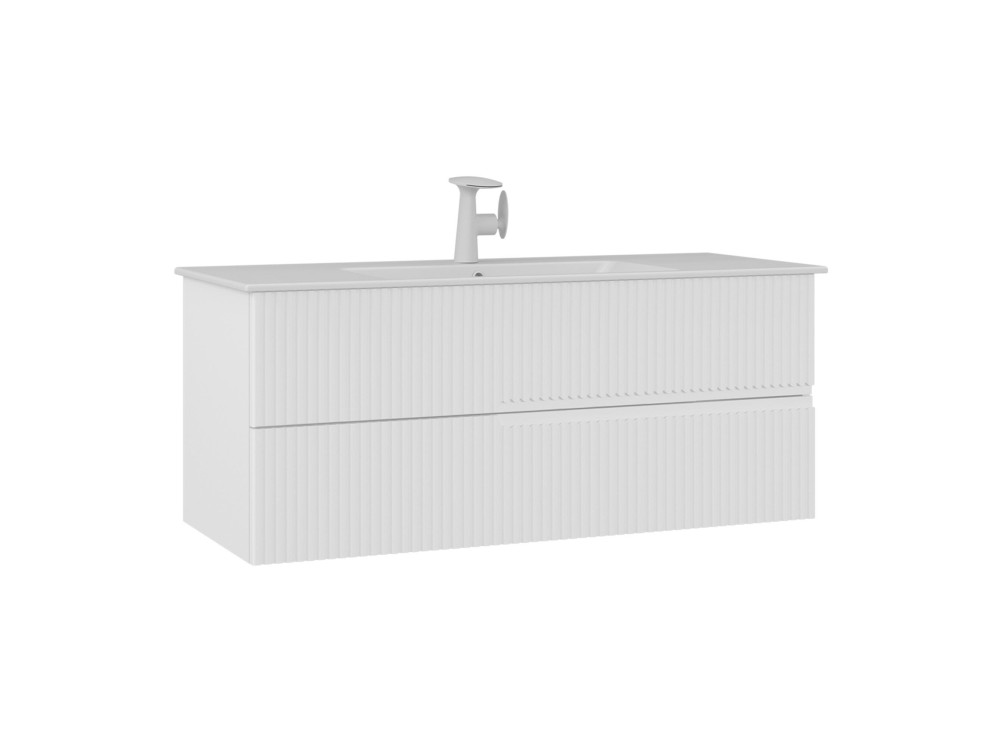 Meuble Vasque "Moonlight 120" - 121 x 51 x 51 cm - Matte White