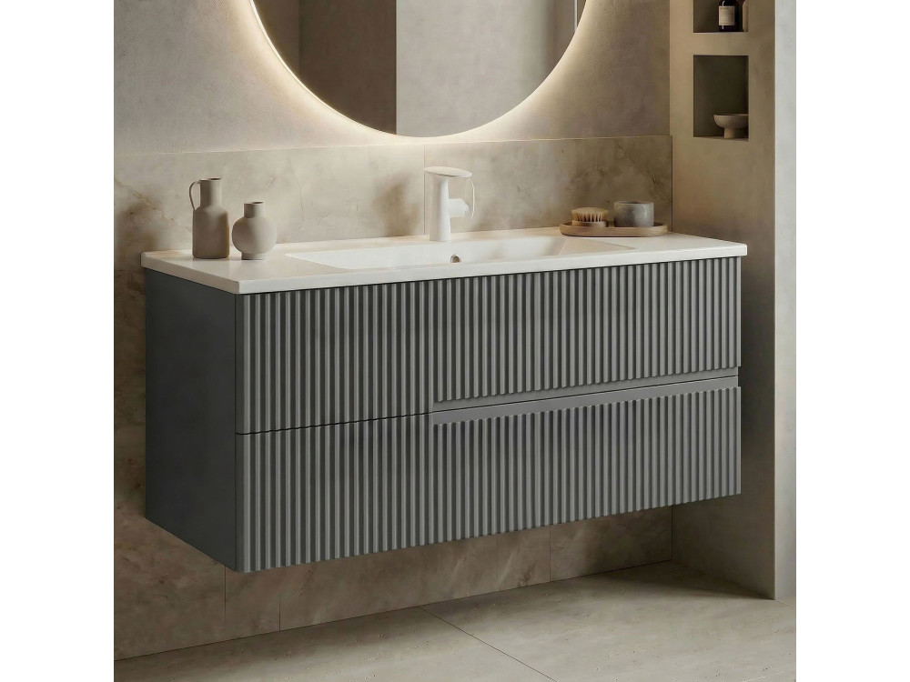 Meuble Vasque "Moonlight 120" - 121 x 51 x 51 cm - Matte Grey