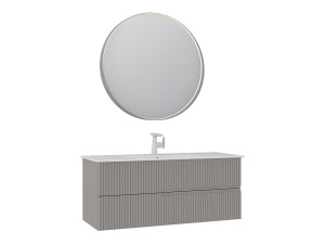 Ensemble Meuble Vasque avec Miroir (2 Pièces) "Moonlight 120 v2" - 121 x 51 x 51 cm - Matte Mink