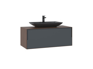 Meuble Vasque "Craft 100" - 100 x 50 x 40 cm - Walnut / Anthracite