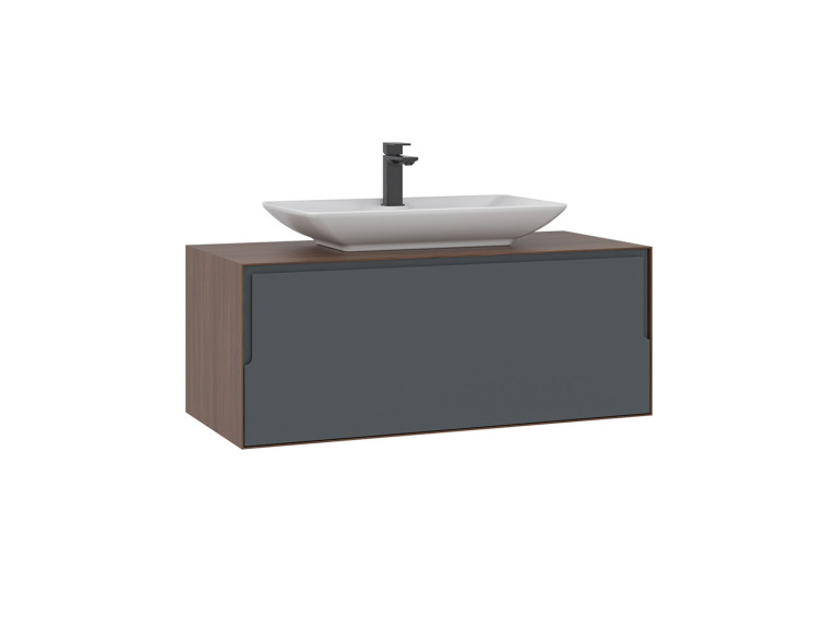 Meuble Vasque "Craft 100" - 100 x 50 x 40 cm - Walnut / Anthracite