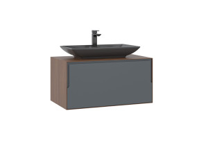 Meuble Vasque "Craft 80" - 80 x 50 x 40 cm - Walnut / Anthracite
