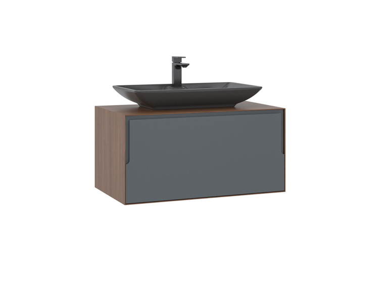 Meuble Vasque "Craft 80" - 80 x 50 x 40 cm - Walnut / Anthracite