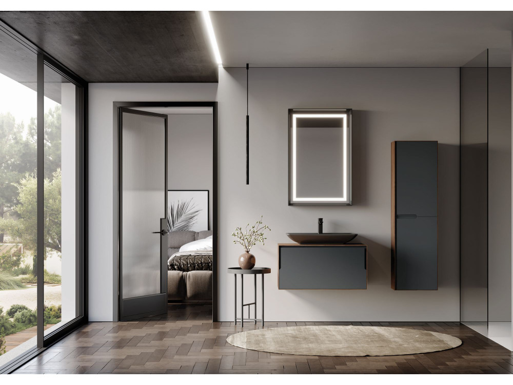 Meuble Vasque "Craft 80" - 80 x 50 x 40 cm - Walnut / Anthracite