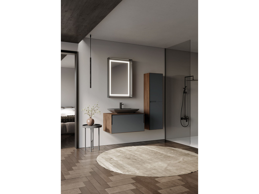 Meuble Vasque "Craft 80" - 80 x 50 x 40 cm - Walnut / Anthracite