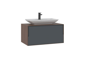 Meuble Vasque "Craft 80" - 80 x 50 x 40 cm - Walnut / Anthracite