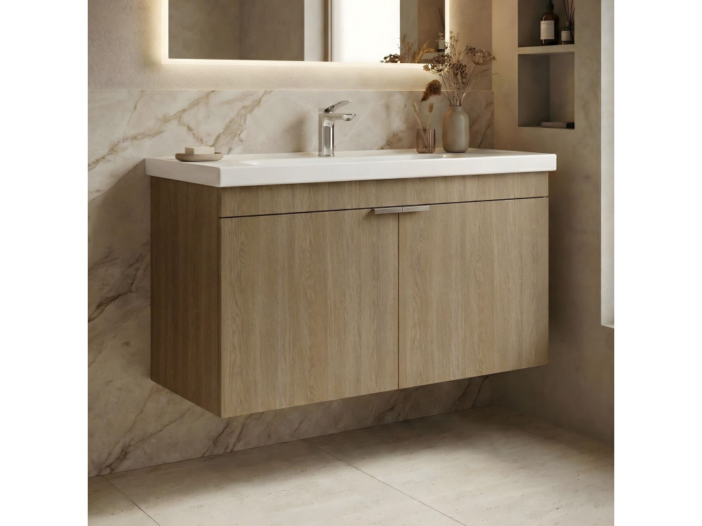 Meuble Vasque "Desna 100" - 100 x 45 x 58 cm - Sonomo Oak