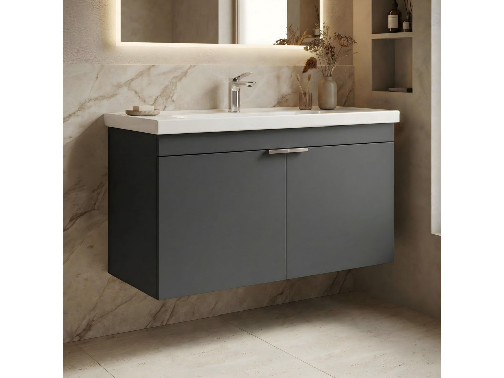 Meuble Vasque "Desna 100" - 100 x 45 x 58 cm - Matte Anthracite