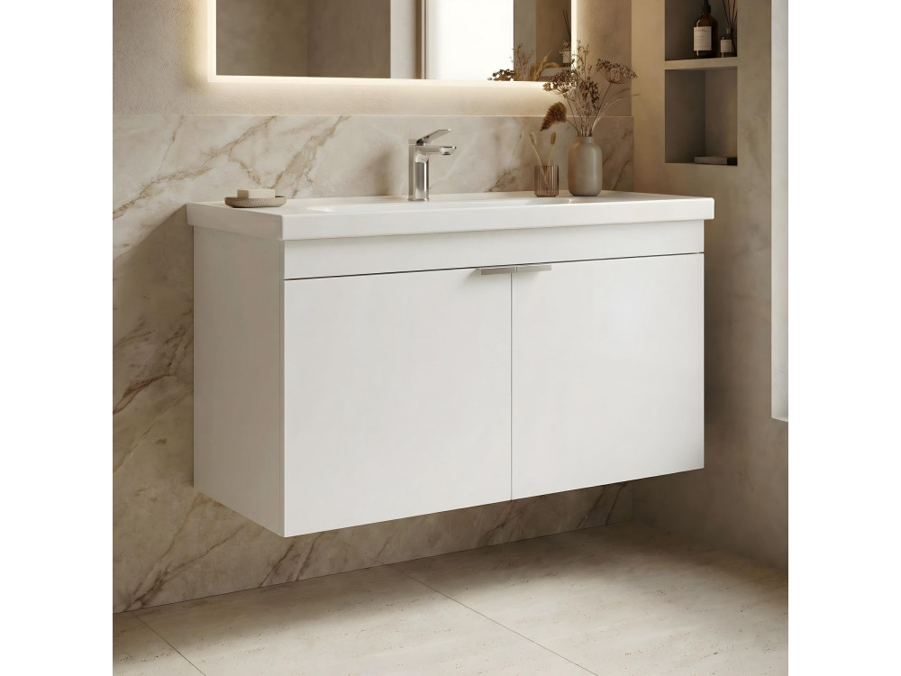 Meuble Vasque "Desna 100" - 100 x 45 x 58 cm - Matte White
