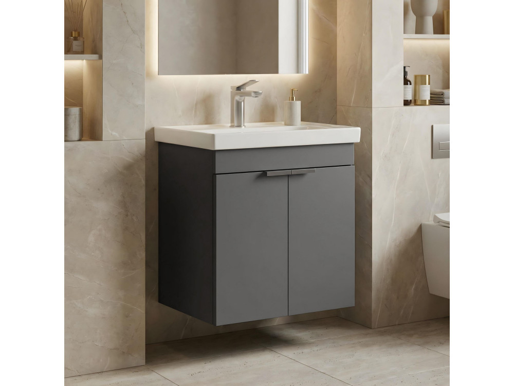 Meuble Vasque "Desna 50" - 50 x 38 x 58 cm - Matte Anthracite