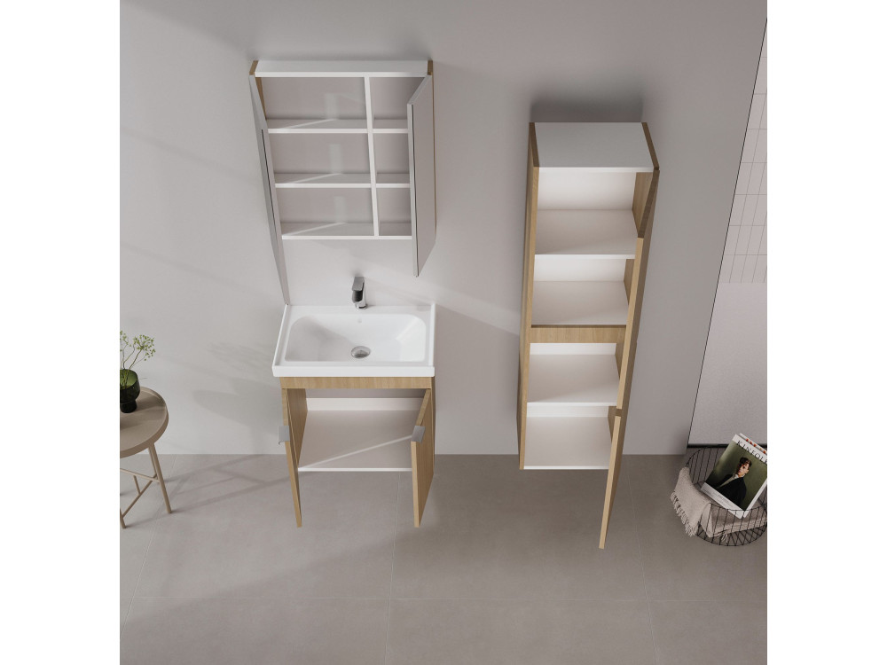 Meuble Vasque "Desna 60" - 60 x 45 x 58 cm - Sonomo Oak