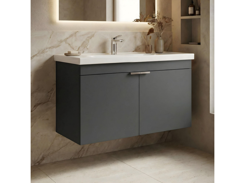 Meuble Vasque "Desna 90" - 90 x 45 x 58 cm - Matte Anthracite