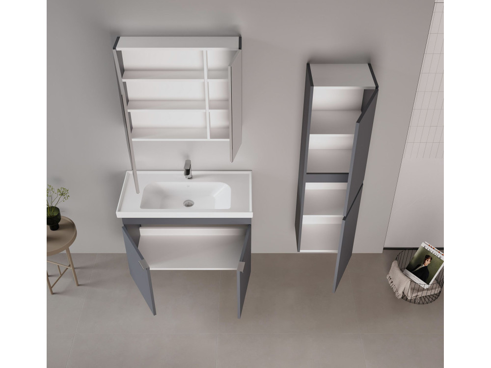 Meuble Vasque "Desna 90" - 90 x 45 x 58 cm - Matte Anthracite