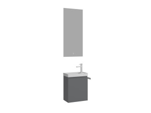 Ensemble Meuble Vasque avec Miroir (2 Pièces) "Ferla 40" - 40 x 22 x 50 cm - Matte Grey