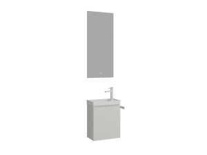 Ensemble Meuble Vasque avec Miroir (2 Pièces) "Ferla 40" - 40 x 22 x 50 cm - Matte Cashmere