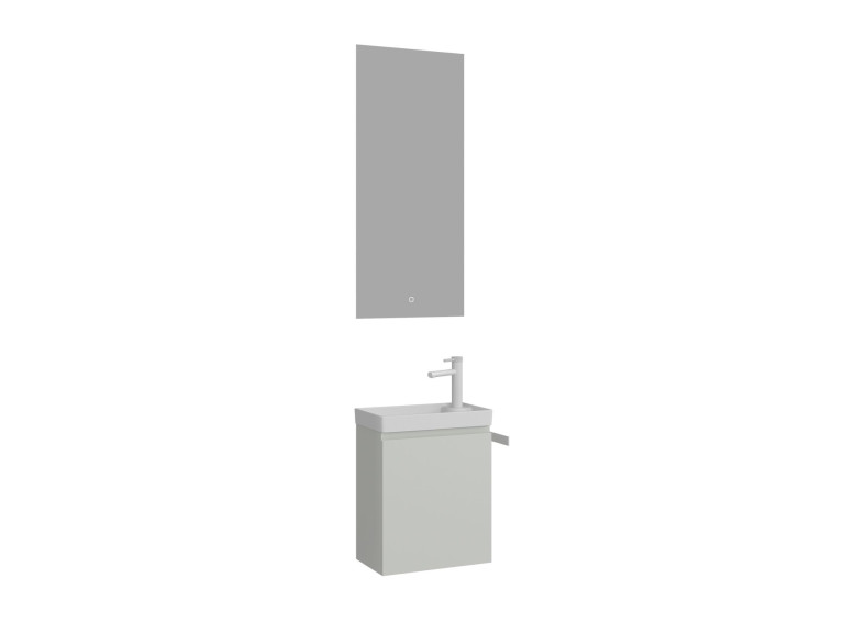 Ensemble Meuble Vasque avec Miroir (2 Pièces) "Ferla 40" - 40 x 22 x 50 cm - Matte Cashmere
