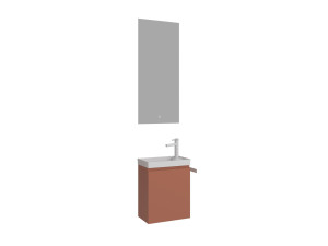 Ensemble Meuble Vasque avec Miroir (2 Pièces) "Ferla 40" - 40 x 22 x 50 cm - Matte Cinnamon