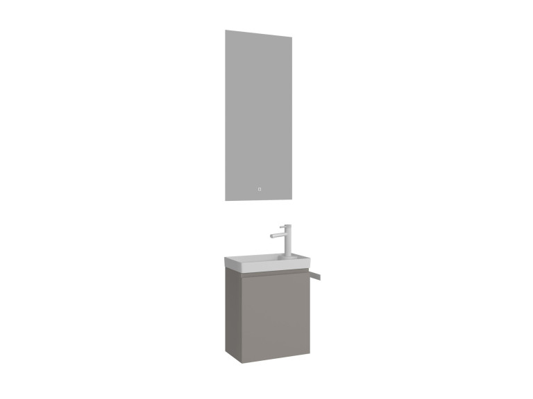 Ensemble Meuble Vasque avec Miroir (2 Pièces) "Ferla 40" - 40 x 22 x 50 cm - Matte Mink