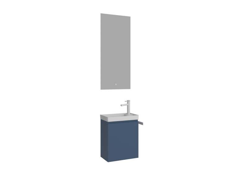 Ensemble Meuble Vasque avec Miroir (2 Pièces) "Ferla 40" - 40 x 22 x 50 cm - Matte Blue