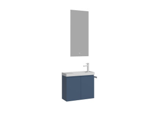 Ensemble Meuble Vasque avec Miroir (2 Pièces) "Ferla 60" - 60 x 22 x 50 cm - Matte Blue