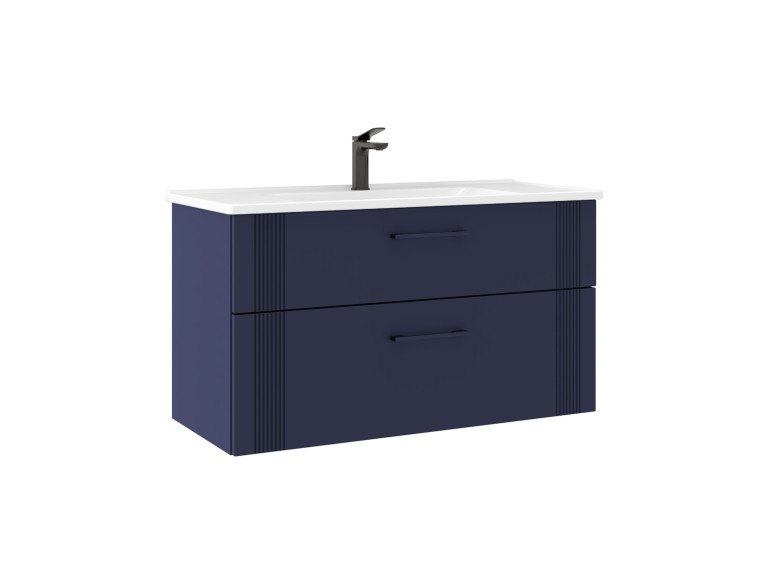 Meuble Vasque "Bari 100 v2" - 100 x 45 x 55 cm - Matte Navy Blue