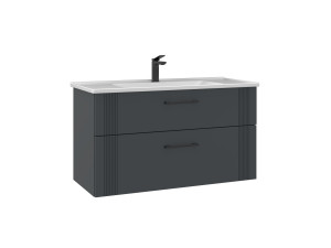 Meuble Vasque "Bari 100 v2" - 100 x 45 x 55 cm - Matte Anthracite