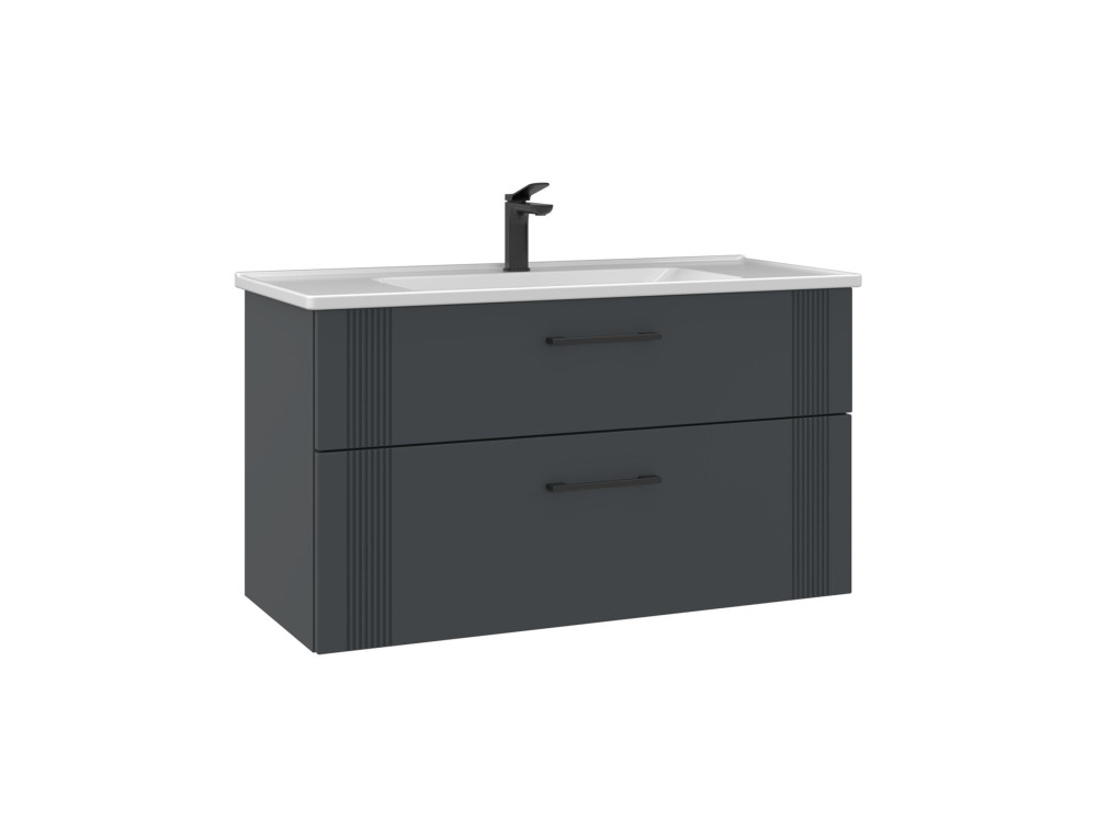 Meuble Vasque "Bari 100 v2" - 100 x 45 x 55 cm - Matte Anthracite