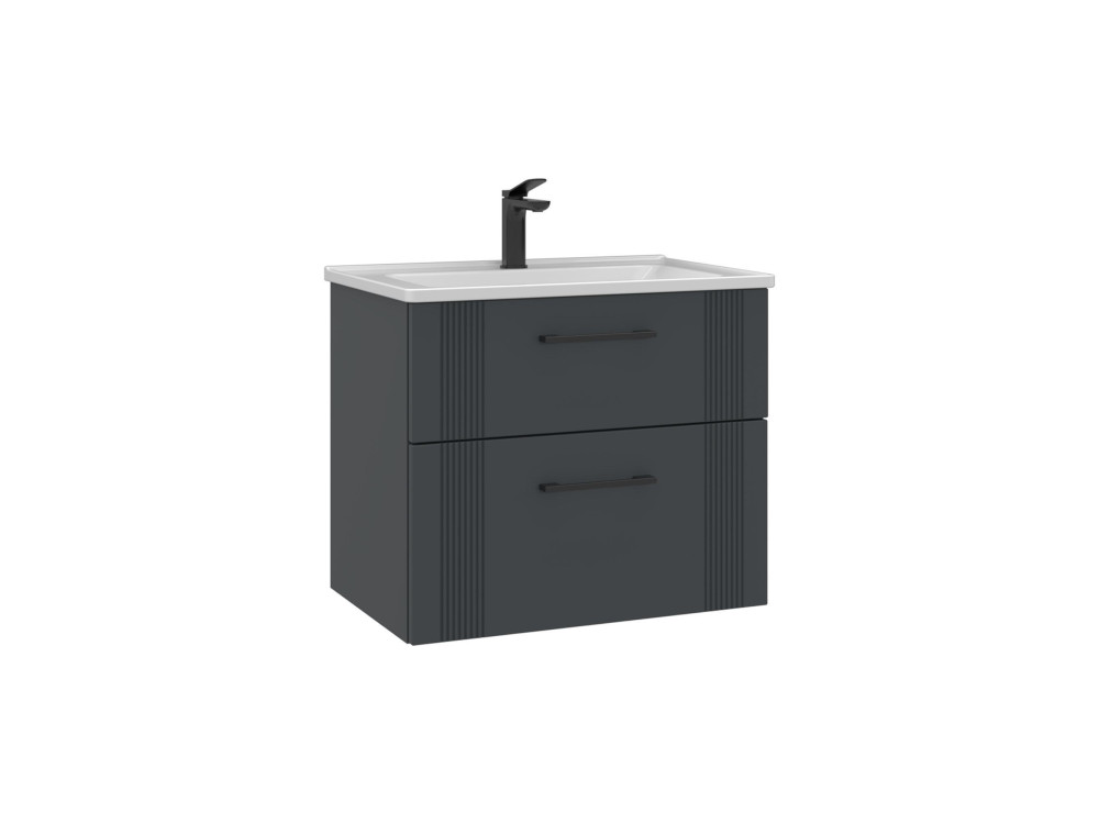 Meuble Vasque "Bari 65 v2" - 65 x 45 x 55 cm - Matte Anthracite