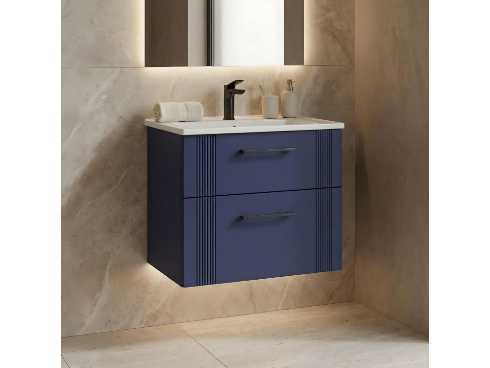 Meuble Vasque "Bari 65 v2" - 65 x 45 x 55 cm - Matte Navy Blue