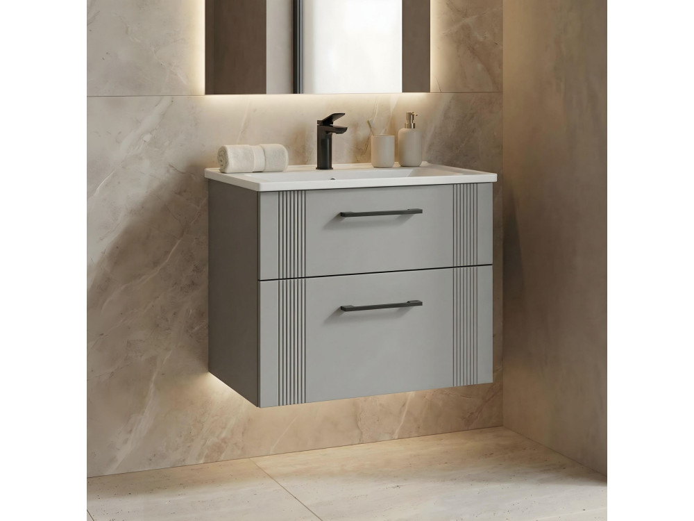 Meuble Vasque "Bari 65 v2" - 65 x 45 x 55 cm - Matte Cashmere