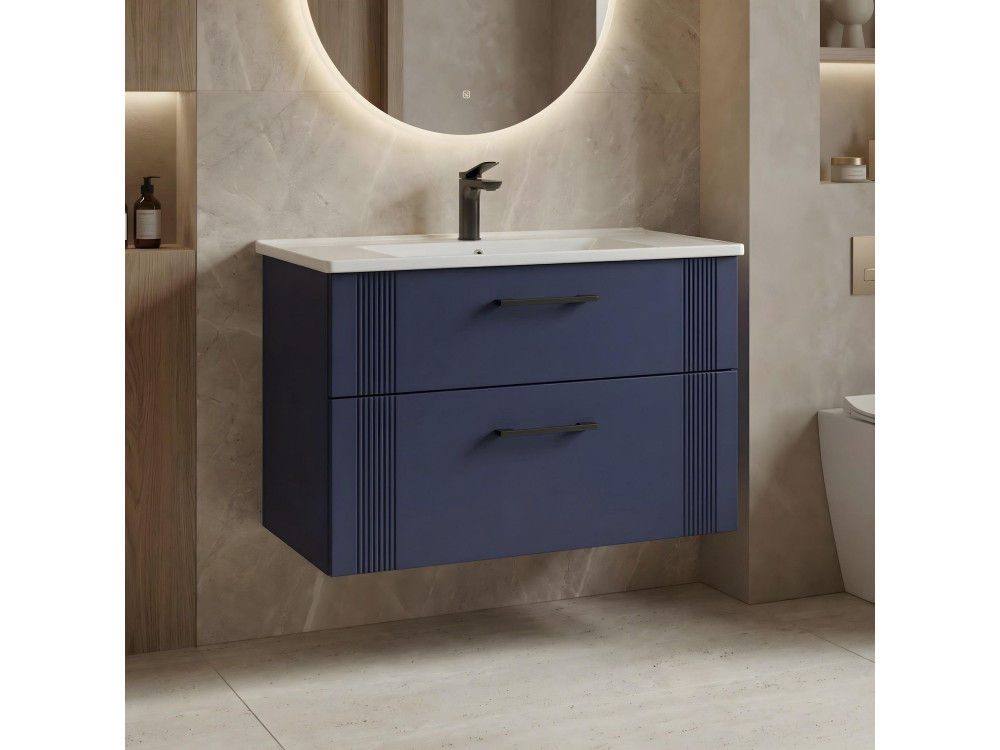 Meuble Vasque "Bari 85 v2" - 85 x 45 x 55 cm - Matte Navy Blue