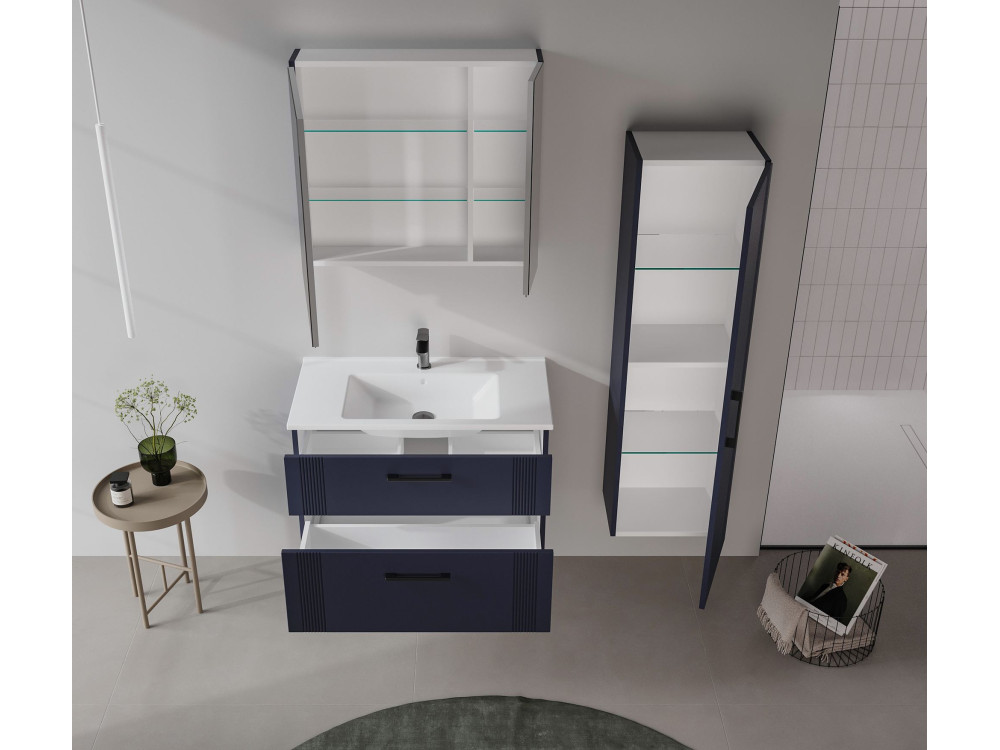 Meuble Vasque "Bari 85 v2" - 85 x 45 x 55 cm - Matte Navy Blue