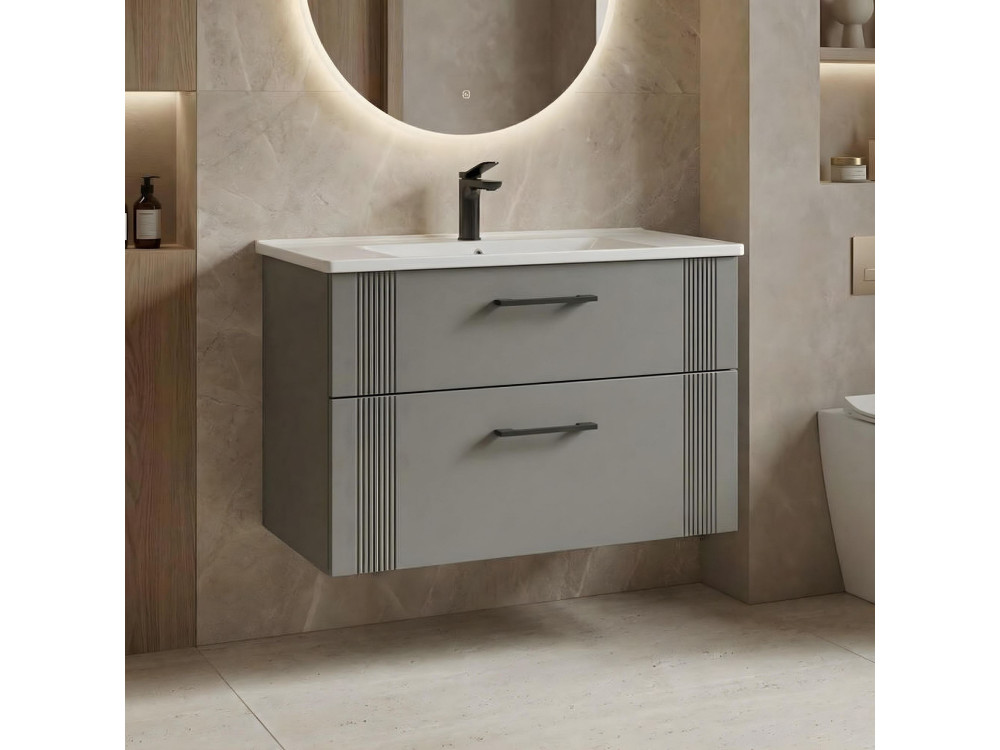 Meuble Vasque "Bari 85 v2" - 85 x 45 x 55 cm - Matte Cashmere