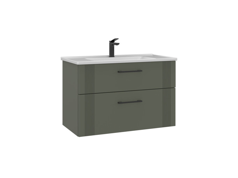Meuble Vasque "Bari 85 v2" - 85 x 45 x 55 cm - Matte Green