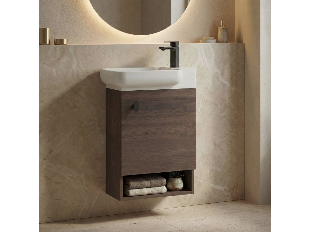 Meuble Vasque "Begonya 55" - 53 x 33 x 75 cm - Dark Walnut