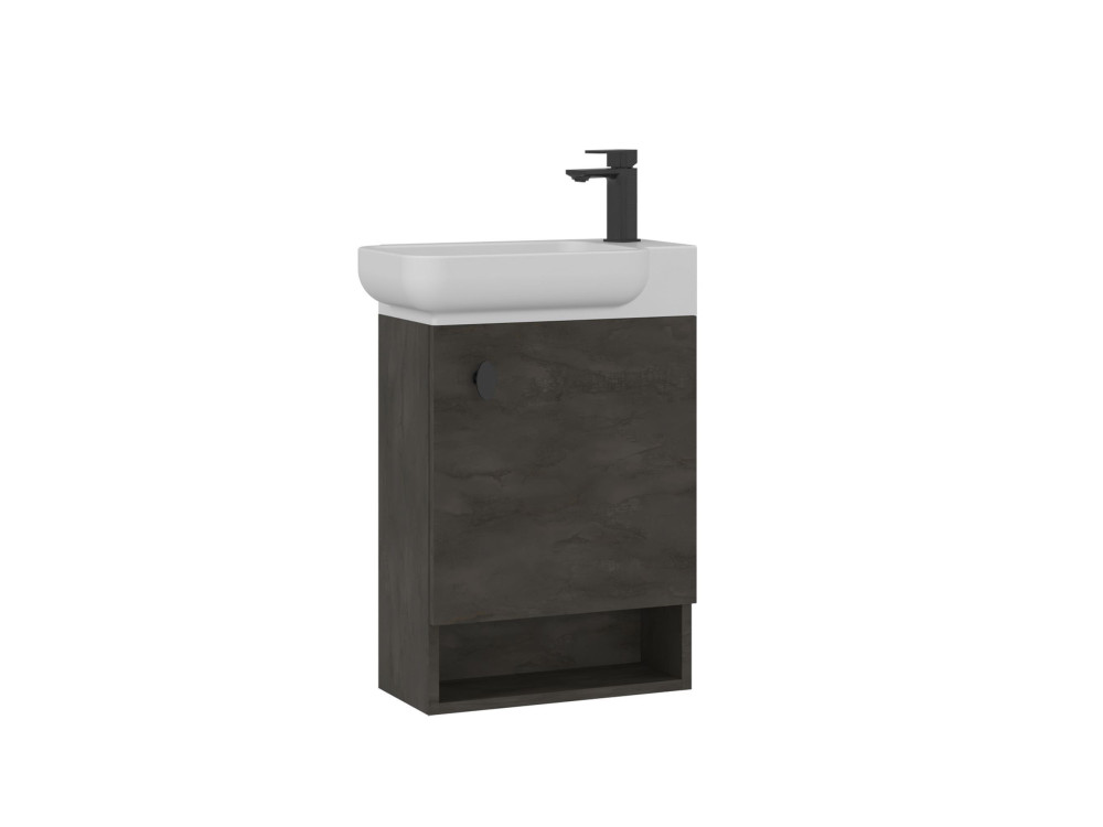 Meuble Vasque "Begonya 55" - 53 x 33 x 75 cm - Anthracite / Ivory