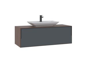 Meuble Vasque "Craft 120" - 120 x 50 x 40 cm - Walnut / Anthracite