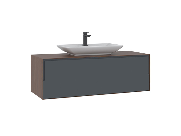 Meuble Vasque "Craft 120" - 120 x 50 x 40 cm - Walnut / Anthracite