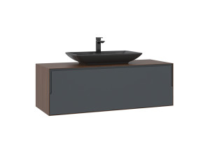 Meuble Vasque "Craft 120" - 120 x 50 x 40 cm - Walnut / Anthracite