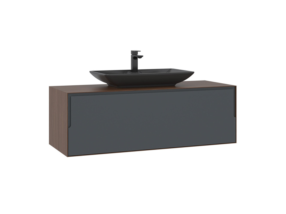 Meuble Vasque "Craft 120" - 120 x 50 x 40 cm - Walnut / Anthracite
