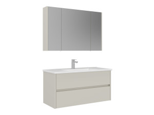 Ensemble Meuble Vasque avec Miroir (2 Pièces) "Arno 100" - 100 x 45 x 52 cm - Cashmere