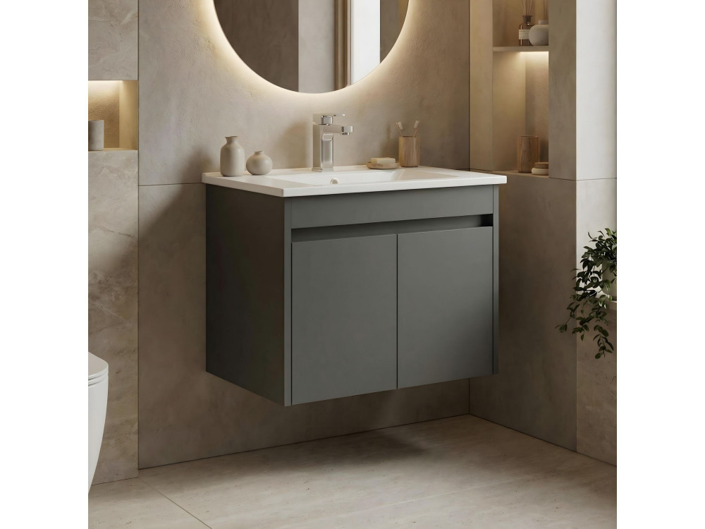 Meuble Vasque "Arno 65" - 65 x 45 x 52 cm - Anthracite
