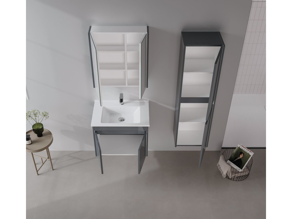 Meuble Vasque "Arno 65" - 65 x 45 x 52 cm - Anthracite