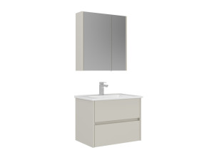 Ensemble Meuble Vasque avec Miroir (2 Pièces) "Arno 65" - 65 x 45 x 52 cm - Cashmere