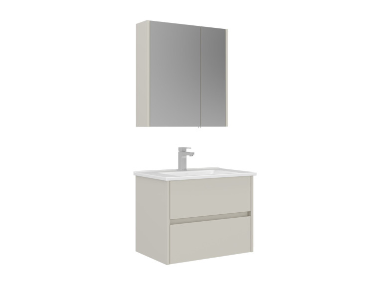 Ensemble Meuble Vasque avec Miroir (2 Pièces) "Arno 65" - 65 x 45 x 52 cm - Cashmere