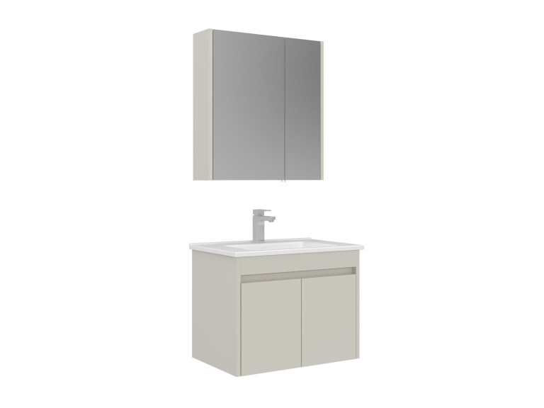Ensemble Meuble Vasque avec Miroir (2 Pièces) "Arno 65" - 65 x 45 x 52 cm - Cashmere