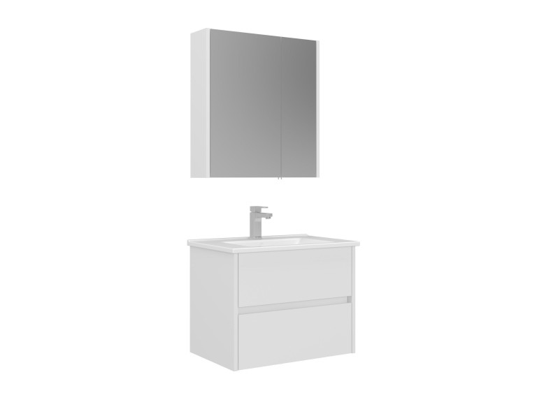 Ensemble Meuble Vasque avec Miroir (2 Pièces) "Arno 65" - 65 x 45 x 52 cm - White