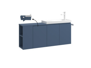 Meuble Vasque "Ferla 110" - 110 x 22 x 45 cm - Petrol Blue