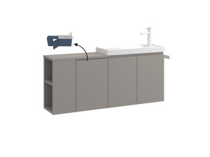 Meuble Vasque "Ferla 110" - 110 x 22 x 45 cm - Matte Mink